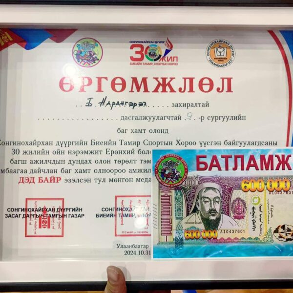 Багийн дүнгээр ДЭД байрт шалгарлаа.